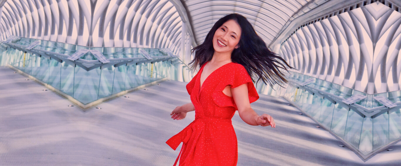 A photo of Jenn Lee dancing